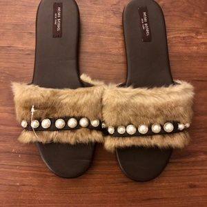 Henri Bendel Blake Faux Fur Slides
